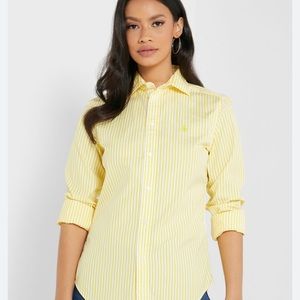 Polo Ralph Lauren long sleeve shirt yellow and white striped